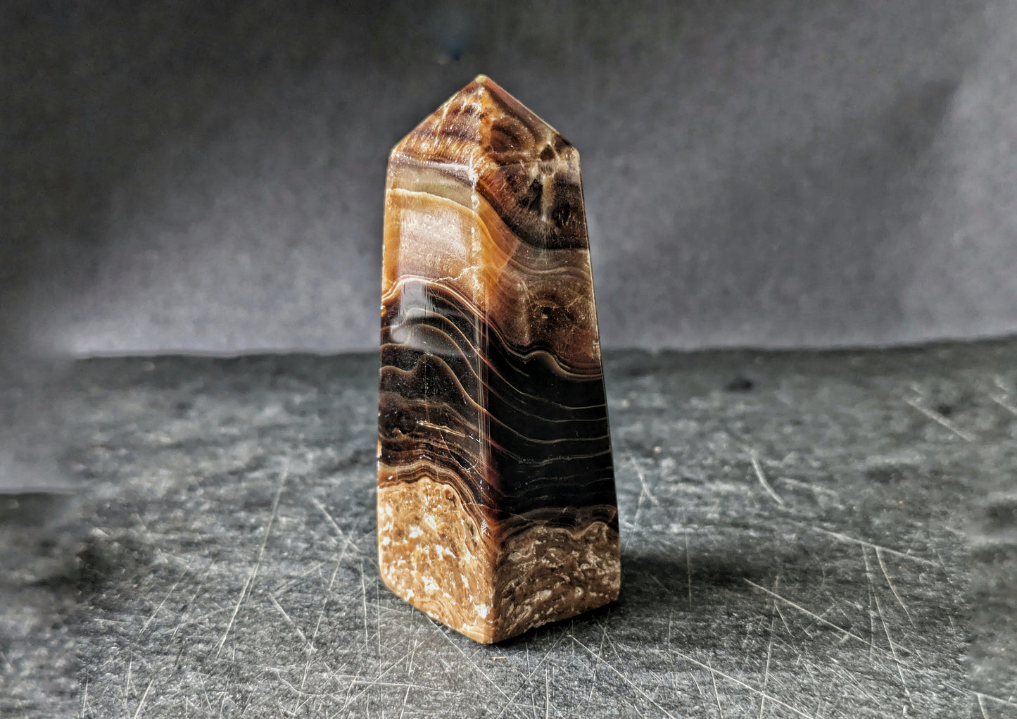 Chocolate Calcite Small Obelisk