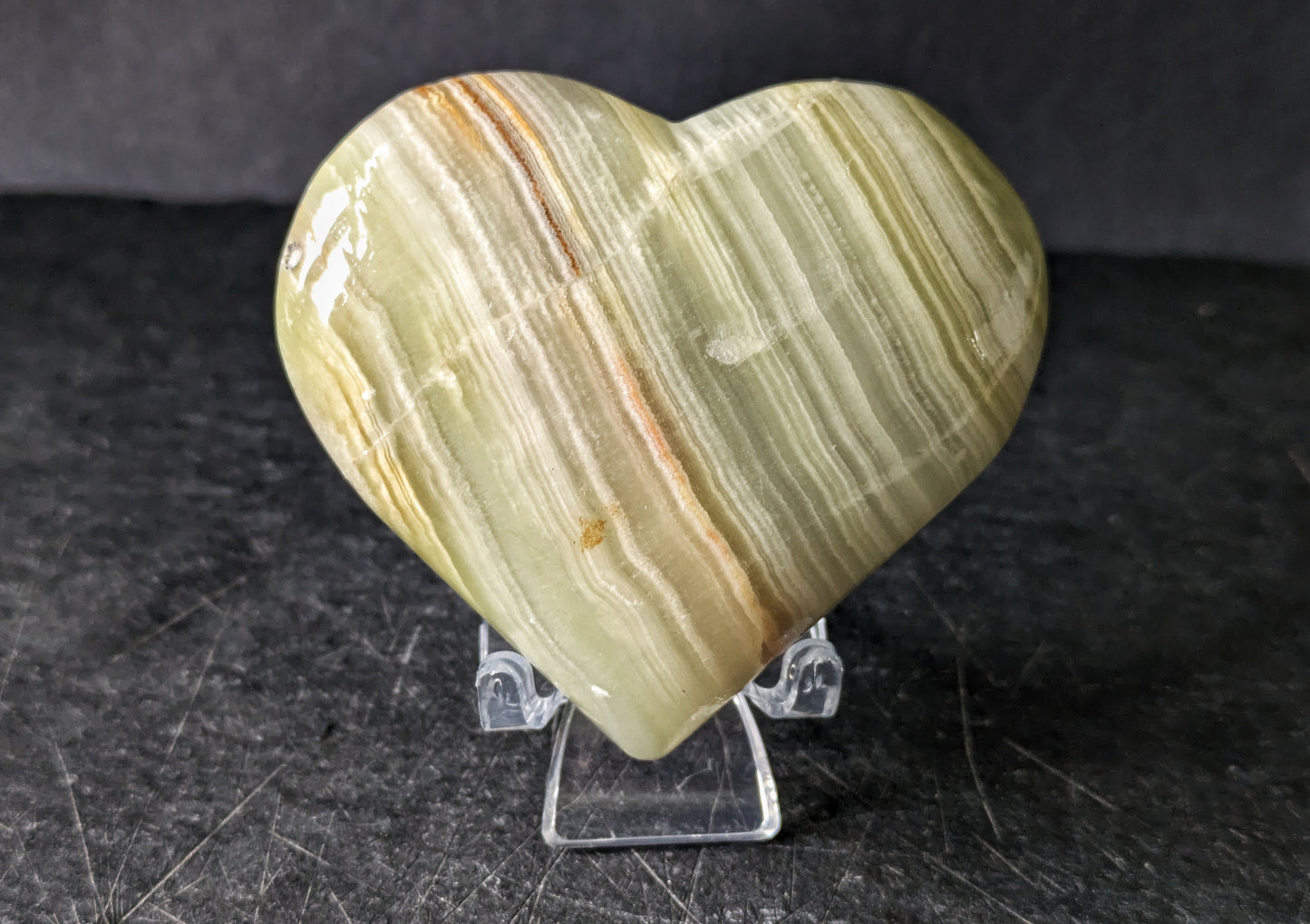 Green Banded Onyx Heart