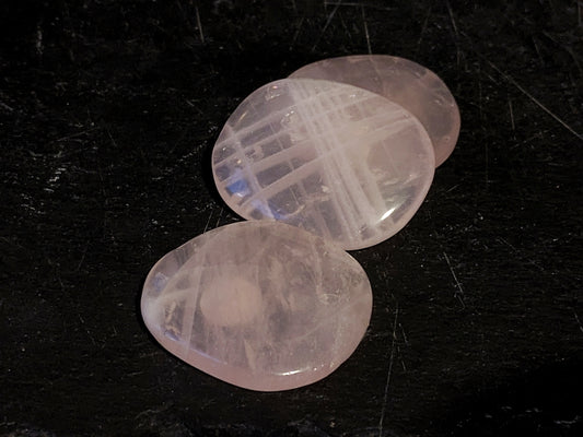 Rose Quartz Worry Stone Carving