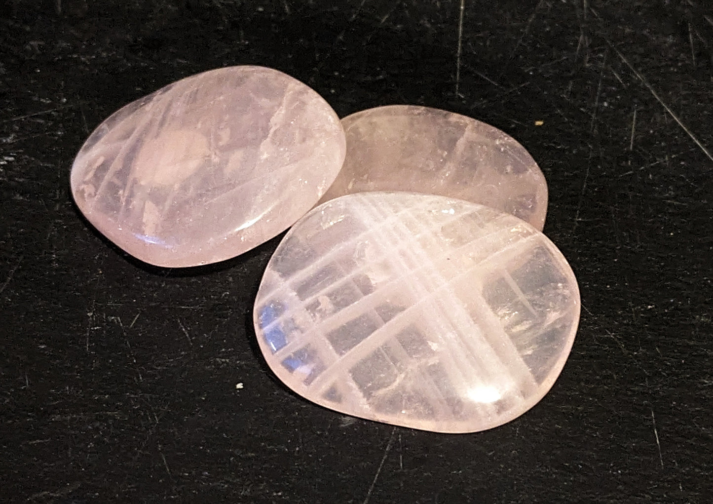 Rose Quartz Worry Stone Carving