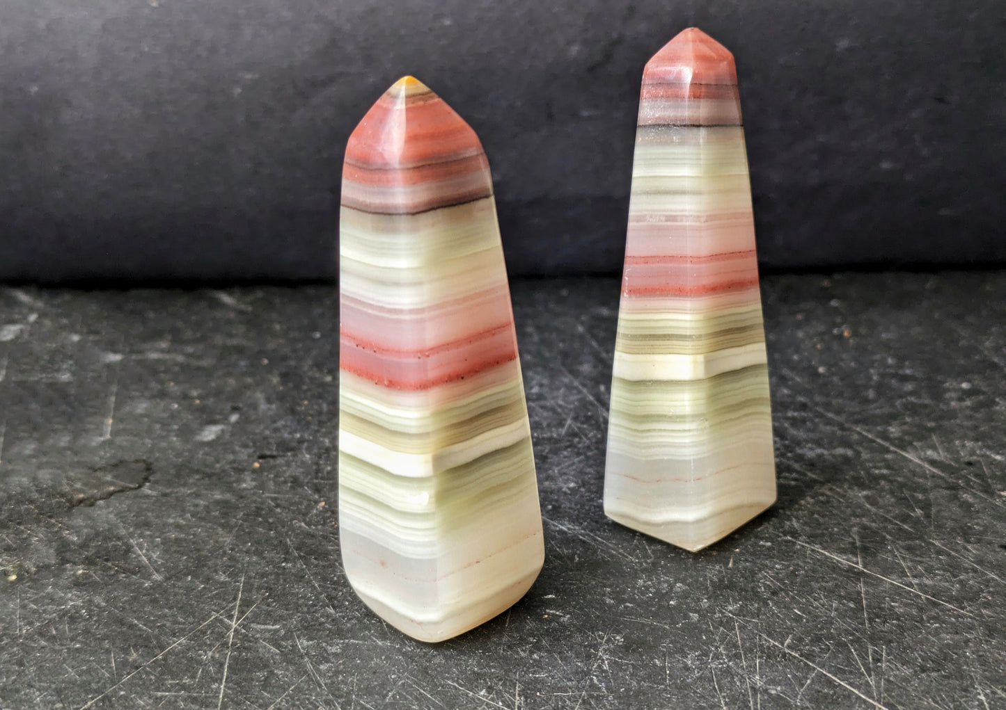 Pink Banded Onyx Mini Obelisk