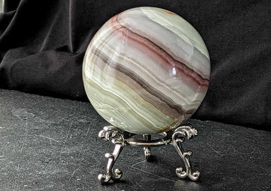 Pink Banded Onyx Sphere Large