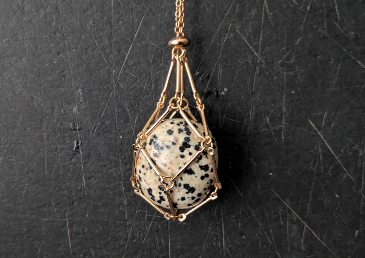 Pendant Tumblestone Holder Gold Colour