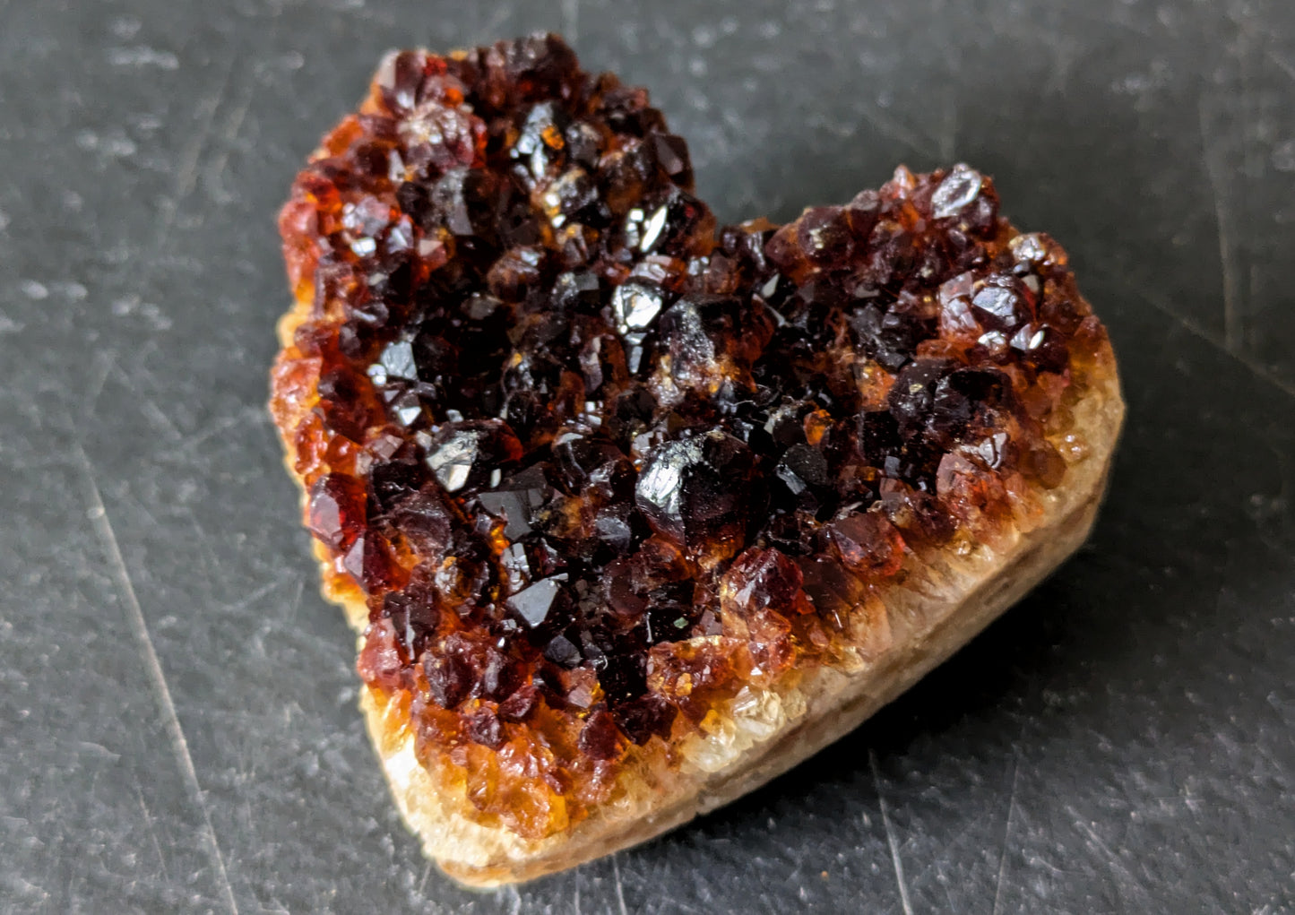 Citrine Druzy Heart