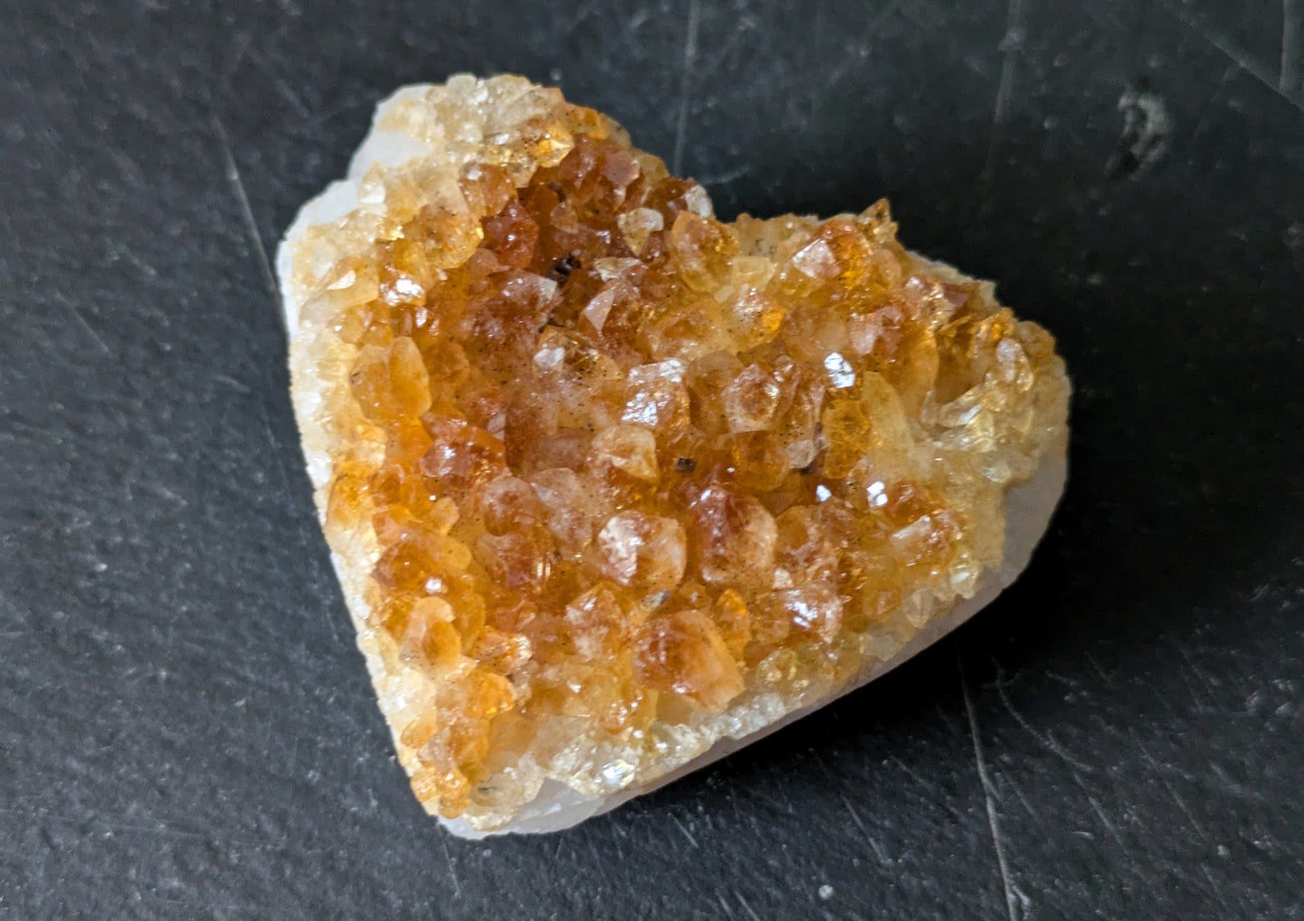 Citrine Druzy Heart