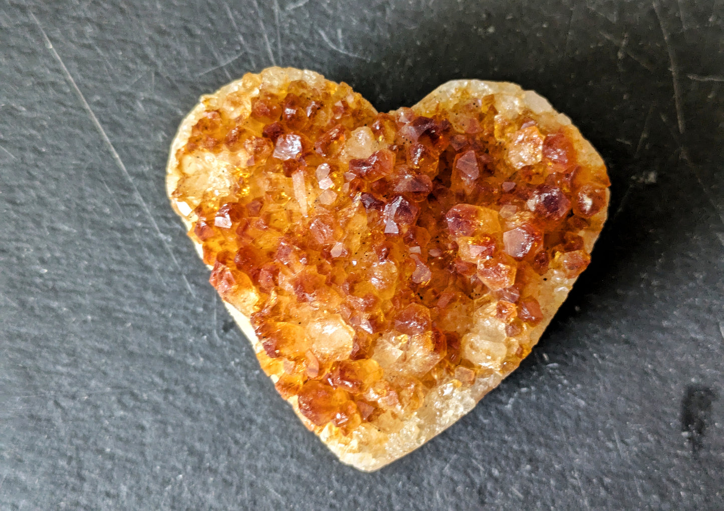 Citrine Druzy Heart