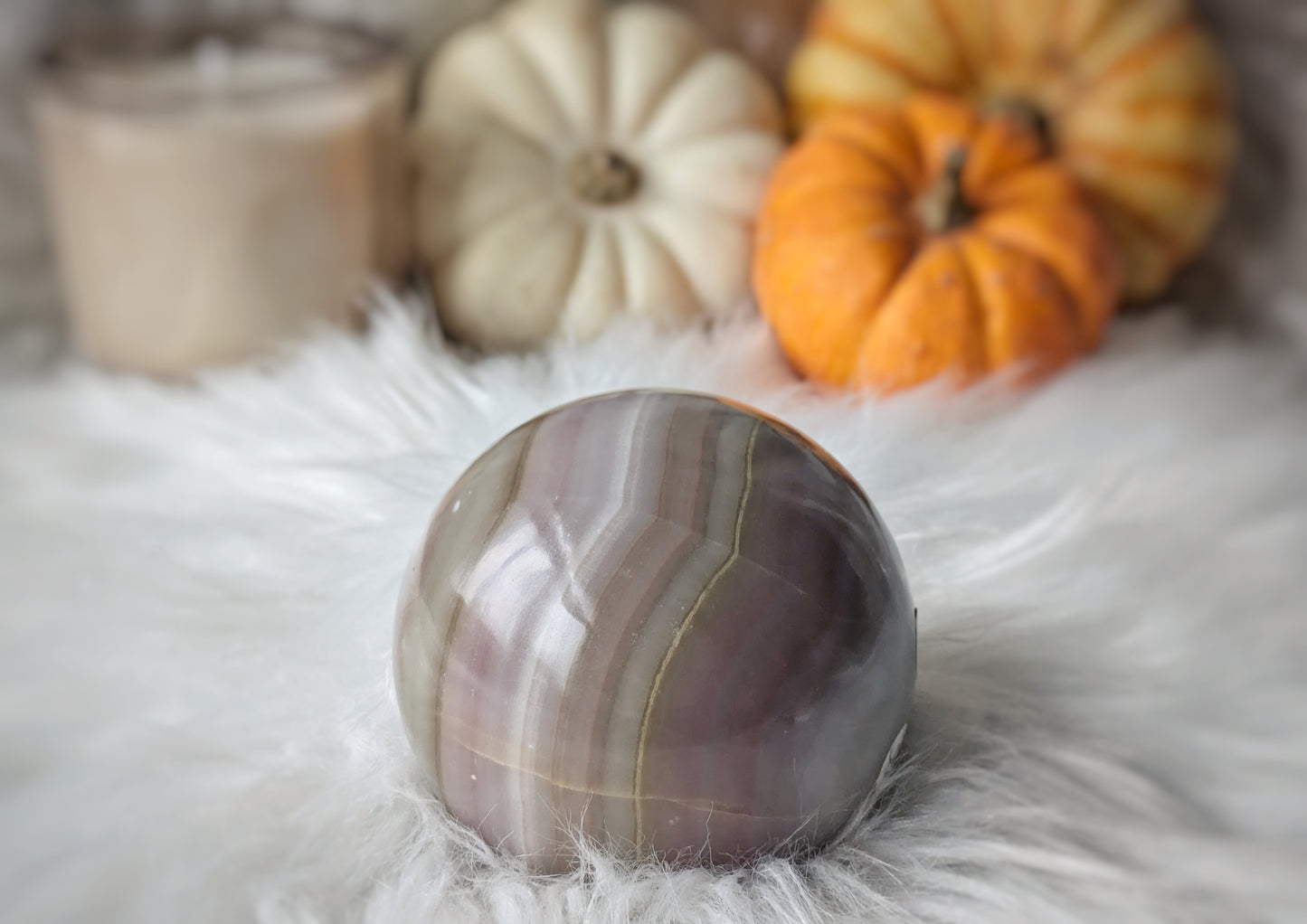 Pink Banded Onyx Sphere 1