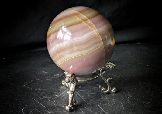 Pink Banded Onyx Sphere 1