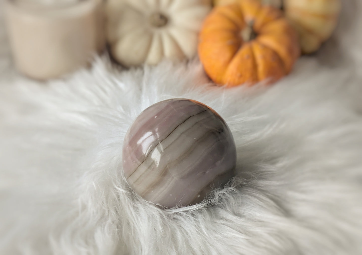 Pink Banded Onyx Sphere 2