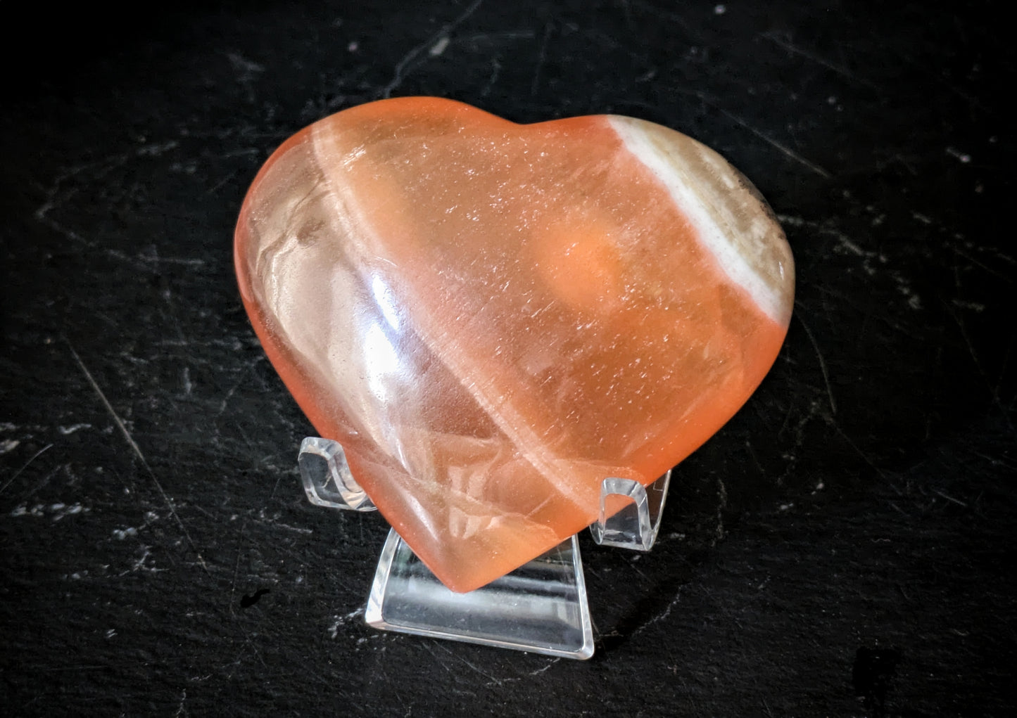 Honey Calcite Heart 2