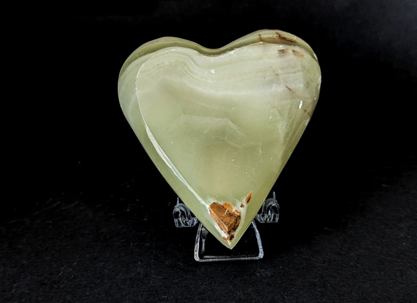 Green Banded Onyx Heart