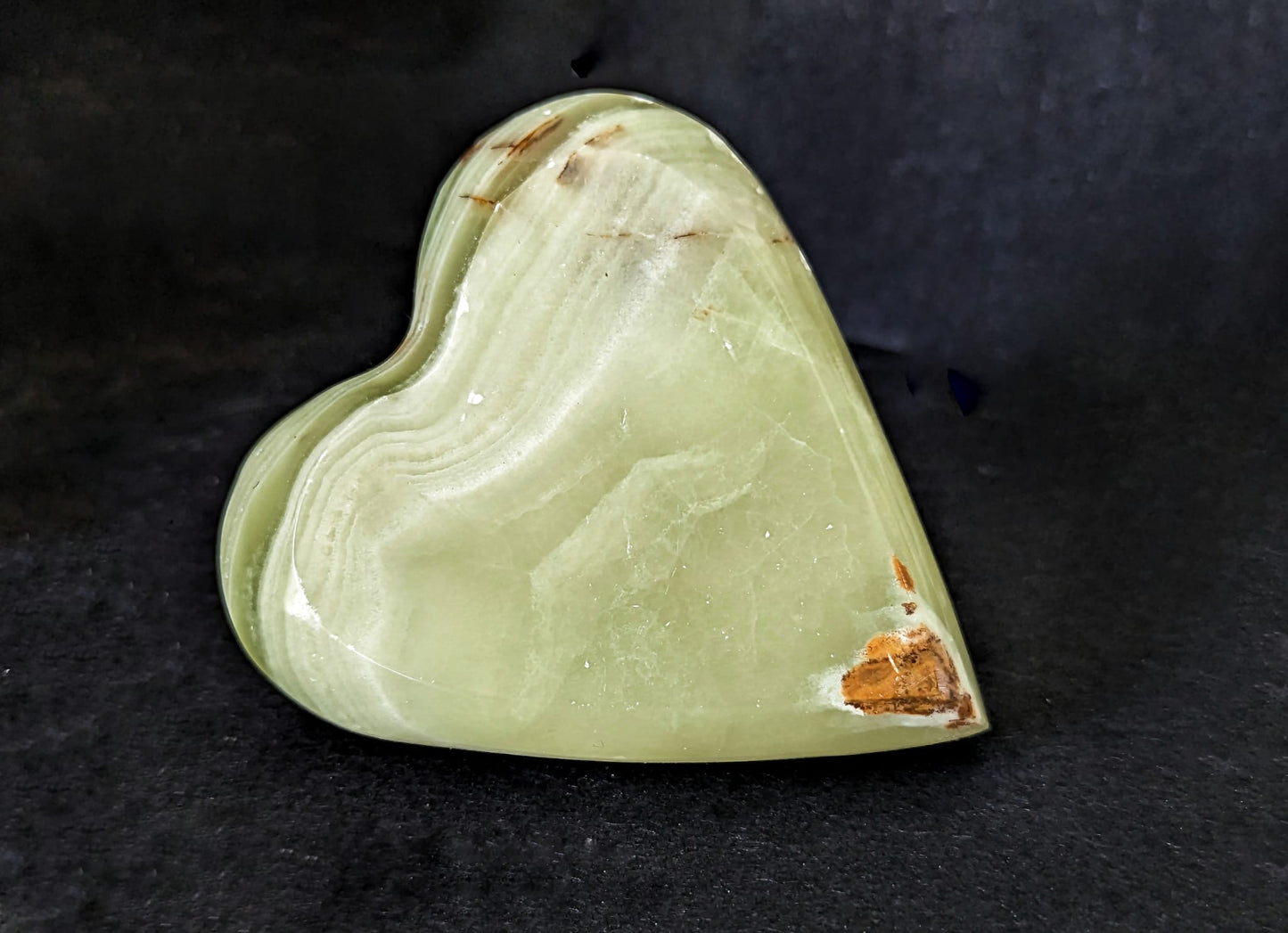 Green Banded Onyx Heart