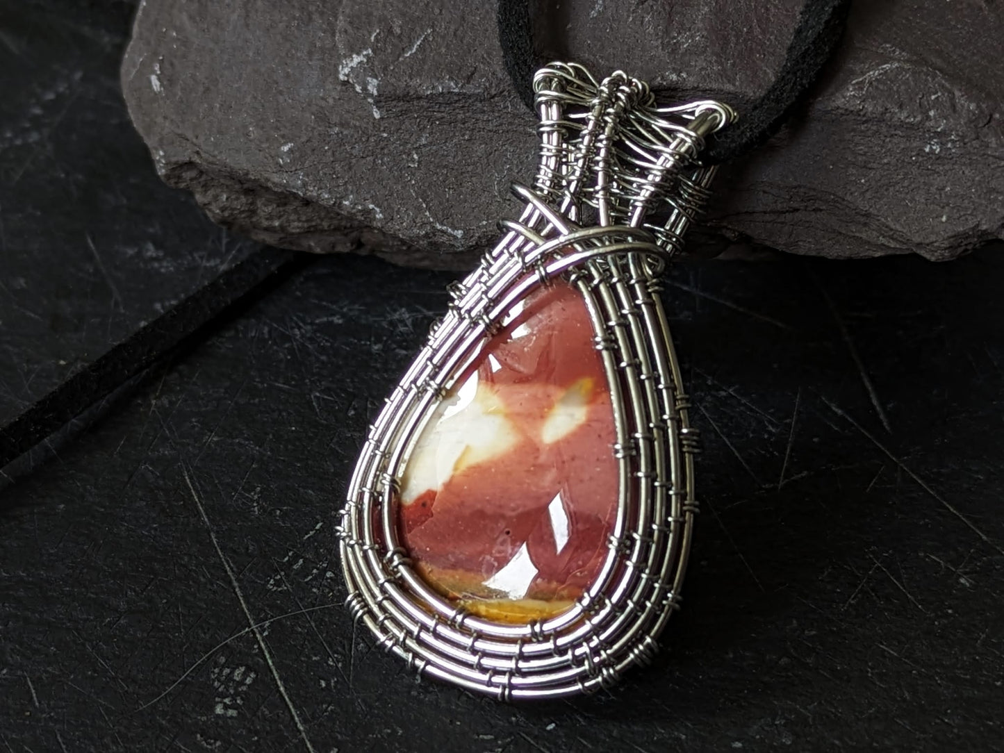 Mookaite Surgical Steel Pendant