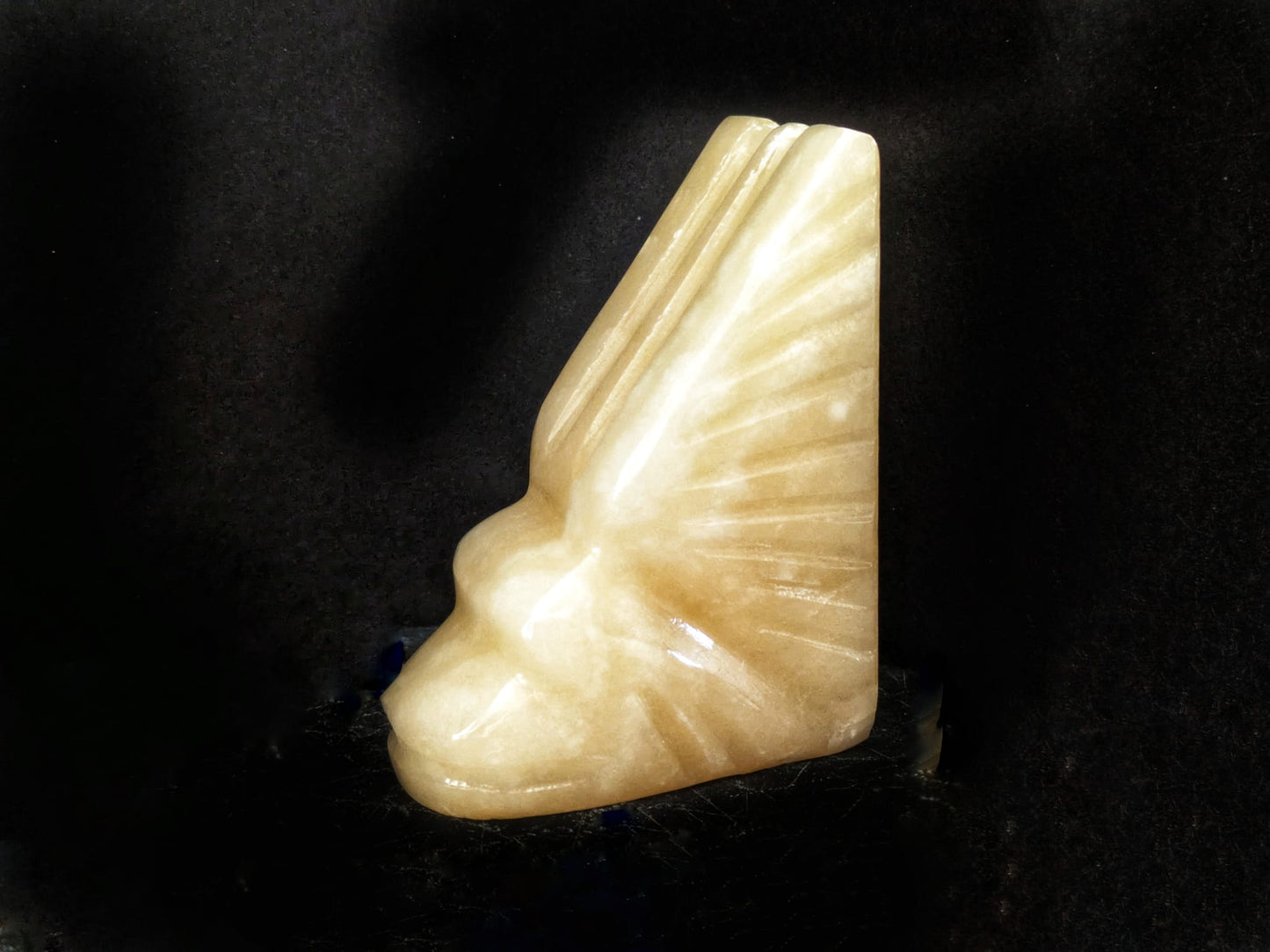 Orange Calcite Dragon Carving