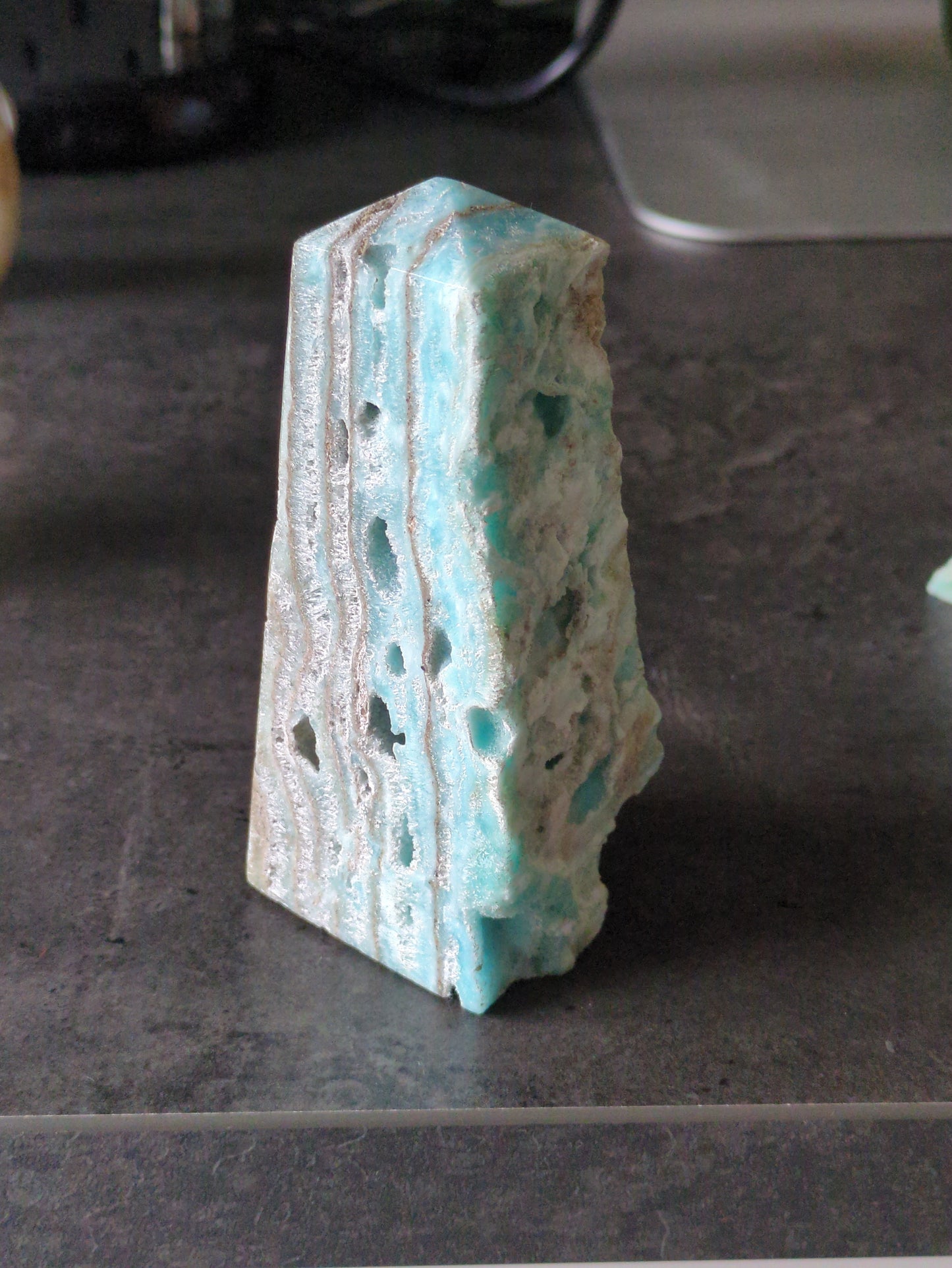 Blue Aragonite Drusy Medium Obelisk